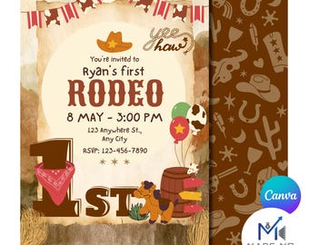 Rodeo Invite | My First Rodeo Invitation | Children's Country Western