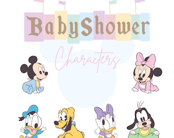 Disney Baby Shower Characters | Happiest Baby Shower on Earth - High Resolution 24x36 Files