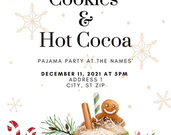 Cookies & Hot Cocoa Party Holiday Invitation