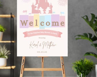 Happiest Baby Shower on Earth Welcome Poster 24x36 | Disney Inspired Baby Shower Poster