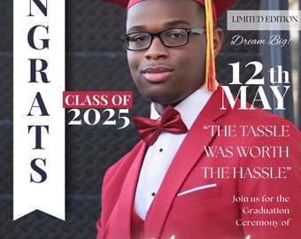 Graduation Magazine Invite | Graduation 2025 | Custom Magazine Cover
