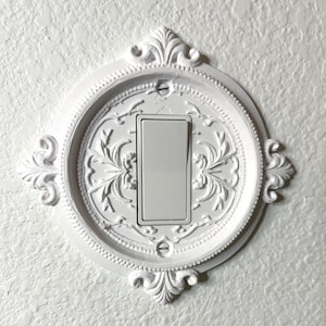 ミッドセンチュリーの照明スイッチカバー、ビクトリア朝の装飾、ロッカー、トグル、コンセントカバー、折衷的なデザイン、ヴィンテージ