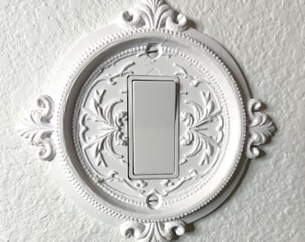 Cubierta de interruptor de luz de mediados de siglo, decoración victoriana, balancines, interruptores, cubierta de enchufe, ecléctico, vintage