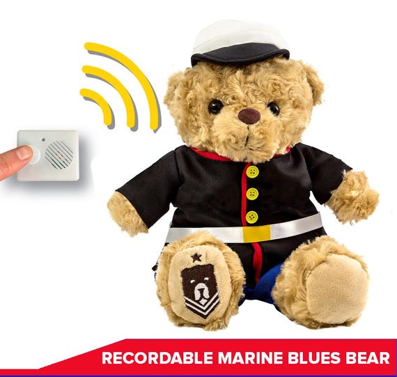 Recordable Marine Teddy Bear in Dress Blues