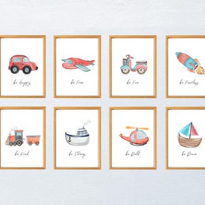 Decoración de pared infantil moderna, juego de 8 pósteres imprimibles, arte minimalista para pared, decoración minimalista para habitación infantil, juego de pósteres infantiles, láminas para habitación infantil