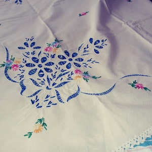 Vintage Embroidered Tablecloth
