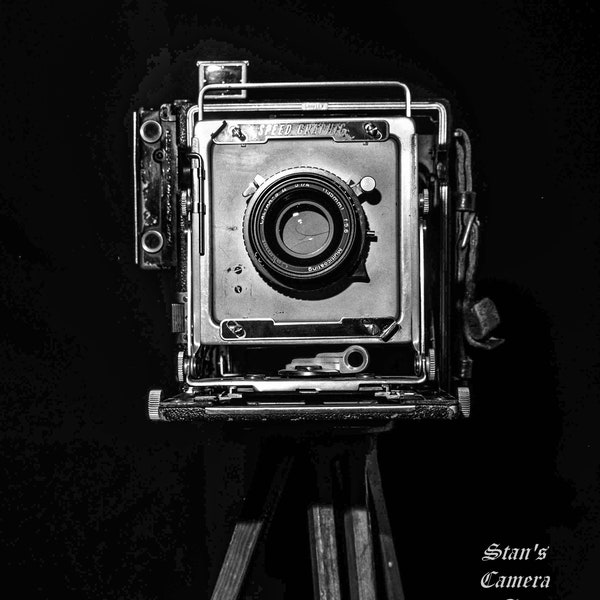 Vintage Camera Print, Black White rustic wall art, Cabin decor, Antique Camera Canvas wrap, Old Camera Photo Metal, Farmhouse art