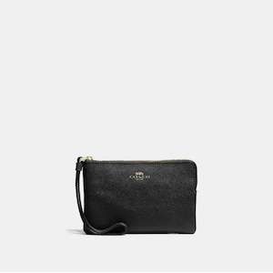 Coach Corner Zip Wristlet Leather Wallet  ~NWT~ Black 58032