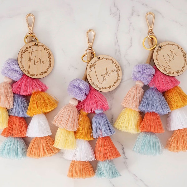 Personalized Bridesmaid Gifts, Custom Bogg Bag Charm, Beach tote name tag, Bridesmaid Proposal,Tassel Bag Charm,Gift for her