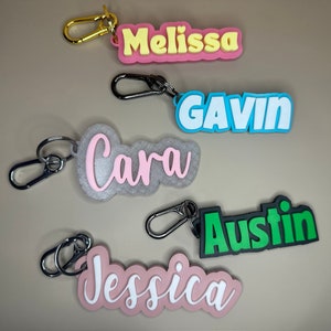 Custom Name Keychain, 3D Printed Name Keychain, Personalized Keychain, Backpack Tag