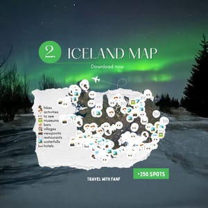 Iceland travel map, Iceland guide, Iceland ebook, Iceland tips, Iceland map, Canva