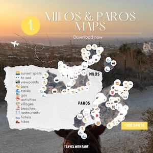 Milos & Paros travel maps, Milos travel map, Paros guide, Milos ebook, Paros tips, Milos map, Canva