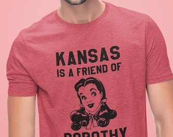 Kansas Is a Friend of Dorothy Unisex T-Shirt, LGBTQ+ Pride Shirt, Wizard of Oz Tee