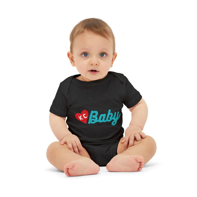 Kansas City Baby Onesie, 100% Cotton Jersey One-Piece, KC Current Short-Sleeve Bodysuit, Boy/Girl Gift, KC Baby Clothes, KC Baby Outfit image 1