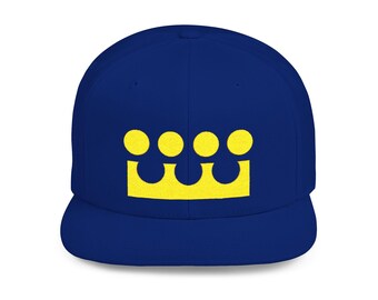 Crown Logo Snapback Hat, KC Royals Cap, Kansas City Streetwear, Baseball Accessories - Flat Bill Snapback