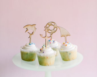 Set of Shark Cupcake Toppers | Cupcake Toppers | Kids Party | Birthday Party | Ocean Party | Under the Sea Party | Baby Shark