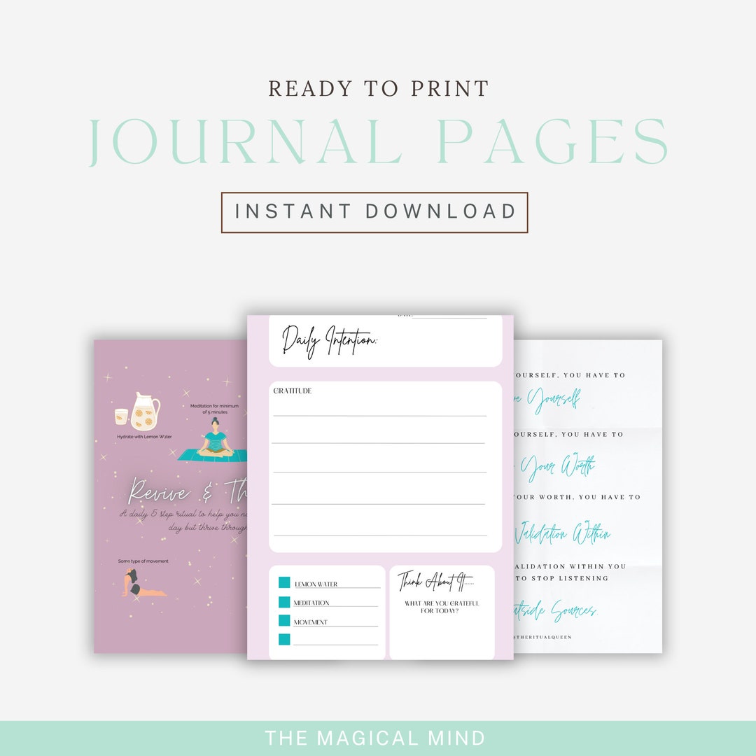 Printable Self-help Journal Gratitude Printable Daily Workbook Habit ...
