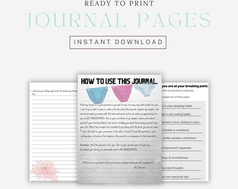 Printable Self-Help Journal Gratitude Printable Daily Workbook Habit Tracker Printable Daily Journal Affirmation Journal Prompts