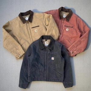 ジャケット・アウター 00s Carhartt Worn Faded Detroit Jacket sold) 2004 Faded Petrol Gray Vintage Carhartt Detroit Jacket