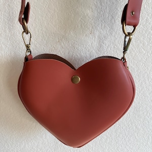leather heart purse
