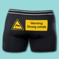 Warning Strong Winds Boxer Shorts – Funny Novelty Joke Gift for Him