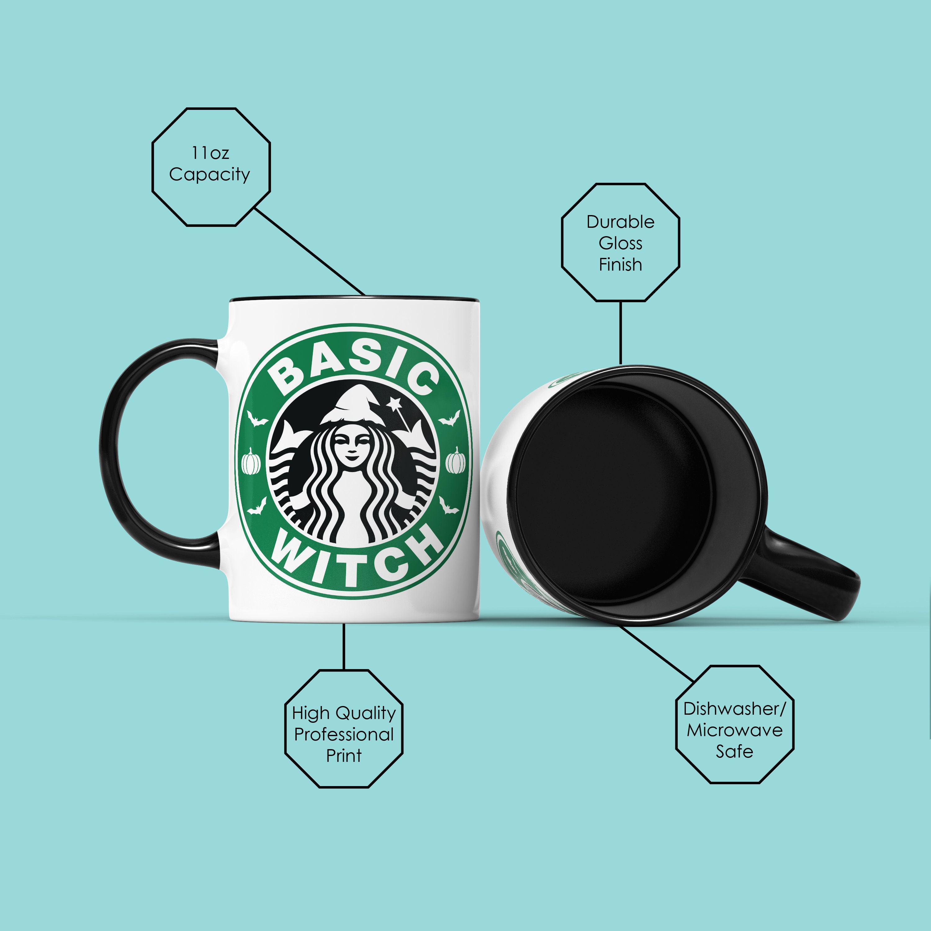 Basic Witch Mug: Starbucks Inspired Spooky Witch Design - Etsy
