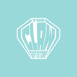 Peut inclure: Logo blanc sur fond bleu clair. Le logo est un octogone blanc avec le texte "THE CLAW GIFTSTORE" &agrave; l'int&eacute;rieur.