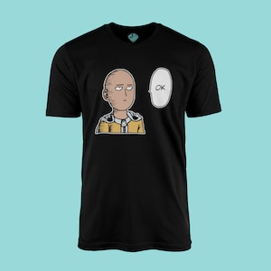 Camiseta Oversized Cara De Héroe - One Punch Man En Negro O Blanco