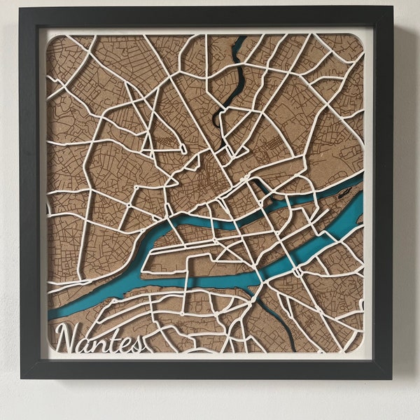 Relief map of Nantes