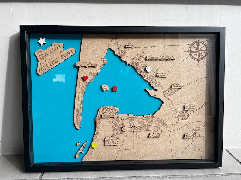 Carte relief bassin d’arcachon image 1