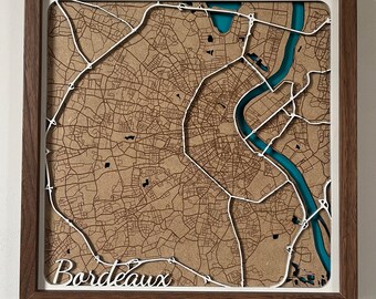 Carte relief de Bordeaux