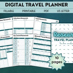 Planejador de viagens de pesquisa - Planejador digital - Carta dos EUA