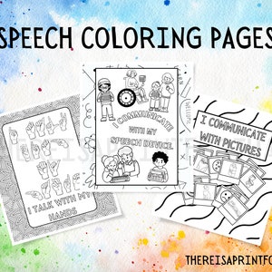 Speaking Coloring Speech Therapy Coloring Pages | Speech Coloring Pages | Inclusion ...