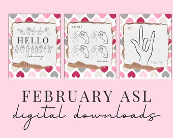 ASL Printables | Valentines Printables | February Printables