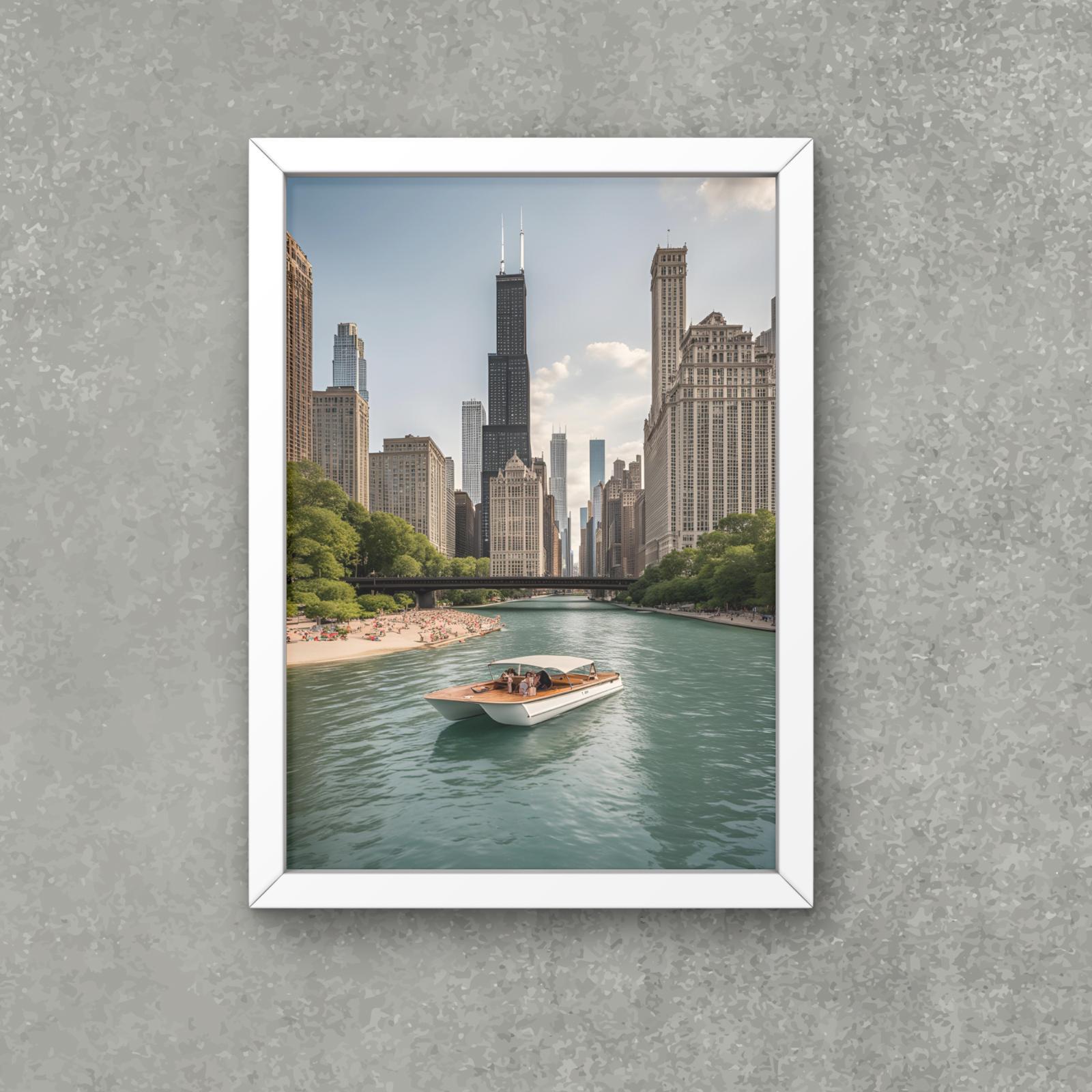 Chicago Skyline Art Print, Travel Poster (digital Download) - Etsy