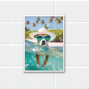 Glückliche Hunde am Pool Bellver Hotel digitaler Download, High Life, Palm Springs drucken, elegante Wandkunst, Luxus, schickes Dekor, ästhetischer Druck Fotos