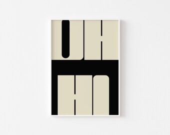 OH HI Print, Trendy Typography Wall Art, Mid Century Modern Poster, , Funky Dorm Decor