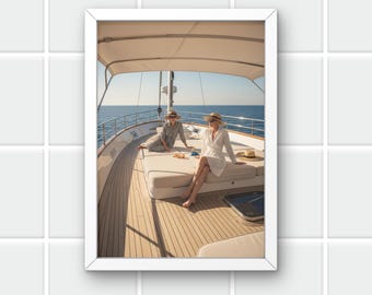 1960s Yacht Life Art Print: Riviera Glamour Photography (Digital Download)