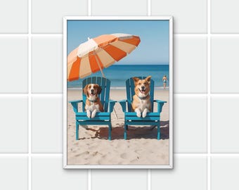 Palm Beach Dogs-afdruk: luxe strandfotografie (digitale download)
