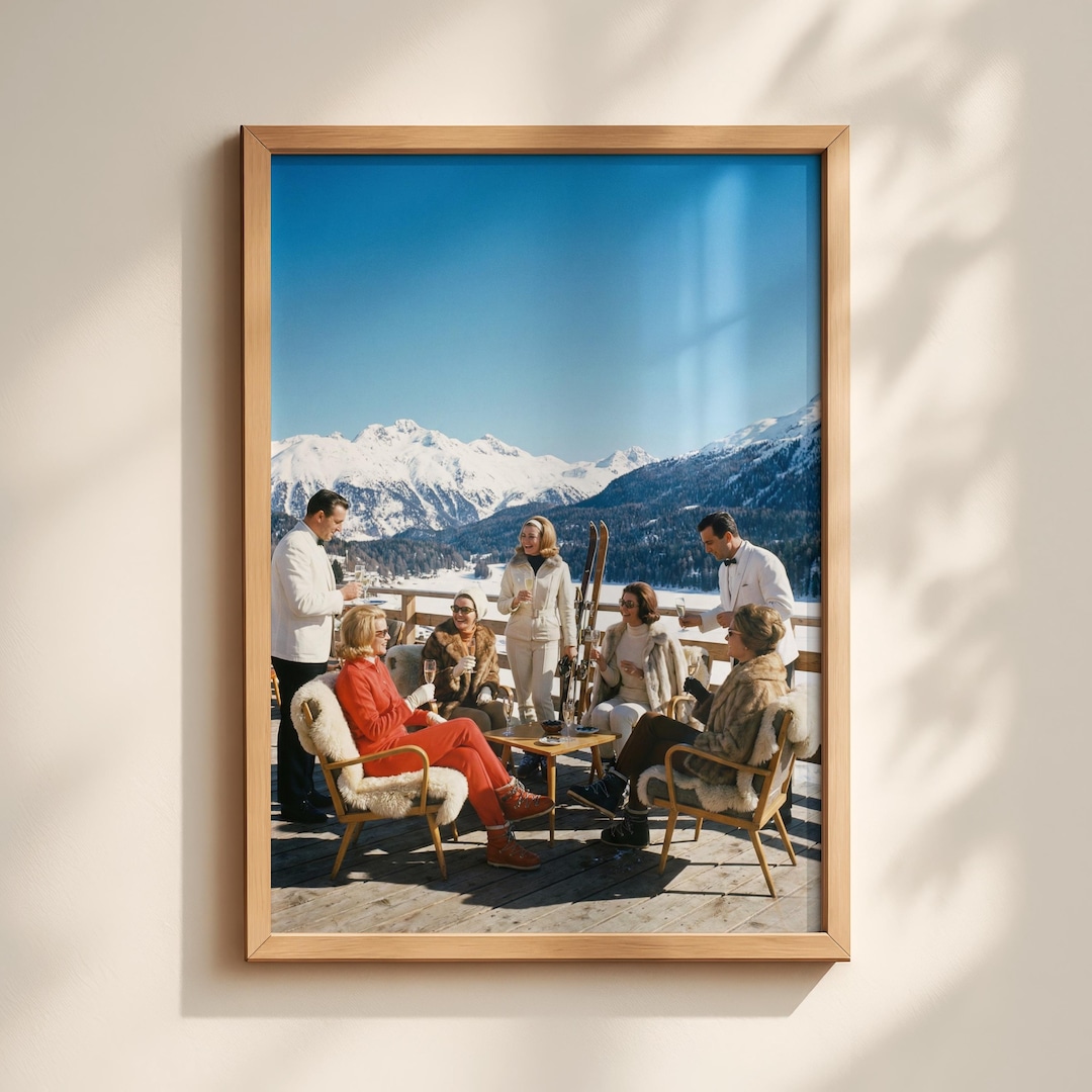 Vintage Apres Ski Wall Art | Old Money Winter Print | Retro Ski Resort ...