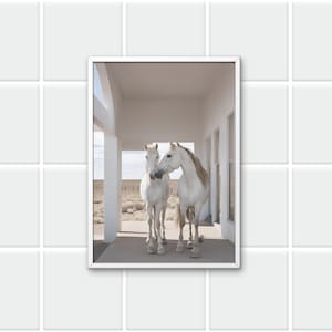 Marfa Texas Desert Horses Print: Elegant AI Art (Digital Download)