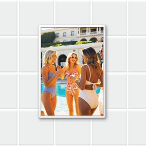 Klatsch am Pool-Druck Poster, Vintage Fotografie Druck, BEVERVER HILLS Wandkunst, BEVERSY HILLS Druck, digitaler Download