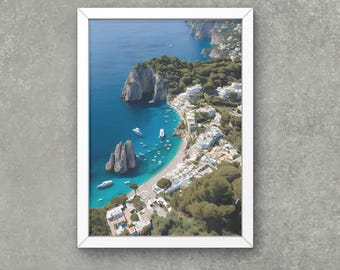 Capri Coastline Photography Print: Luxury Italian Wall Art (Digital Download)