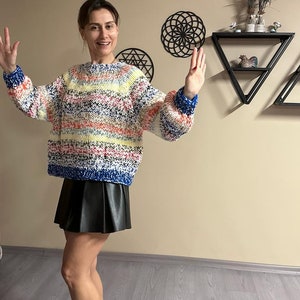 Colorful Cardigan for women , Handmade Cardigan , Trendy Cardigan , Knitted Cardigan , Valentines Day , Colorful Womens Cardigan .