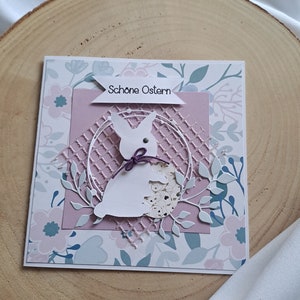 Osterkarte | Grußkarte | 3D Hase | Hase mit Ei