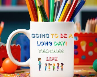 Teacher Life - 11oz Teacher Mug, Teacher Mug, Mug Gift, School Coffee Cup, Gift for Teacher, Teacher Nutrition, Teacher Appreciation