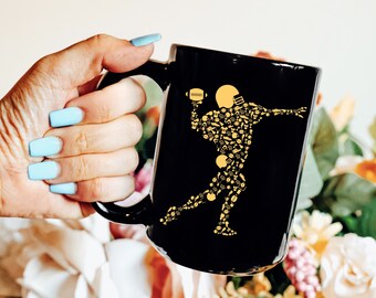 Football- Black Mug, 15oz Sports Dad Gift For Sports Dad, Father&#39;s Day Gift from Kids, Christmas Gifts, Birthday Gifts, Anniversary Gifts