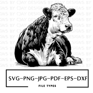 Hereford SVG | Hereford Cricut | Hereford Clip Art | Hereford Vector | Hereford Laser Cut File | Bull Vector Graphic Art | Hereford Die Cut