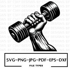 Dumbbell SVG | Workout SVG | Weight Lifting Clipart | Gym Cut files | Barbell svg | Crossfit svg | Gym Silhouette | Fitness Clipart | DB svg