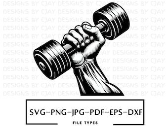 Dumbbell SVG | Workout SVG | Weight Lifting Clipart | Gym Cut files | Barbell svg | Crossfit svg | Gym Silhouette | Fitness Clipart | DB svg